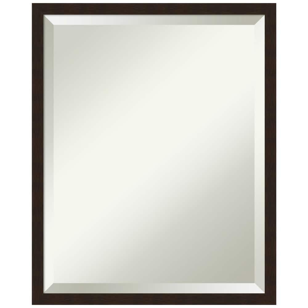 Carlisle Espresso 17 in. W x 21 in. H Narrow Wood Framed Beveled Decorative Wall Mirror in Brown -  Amanti Art, A38867183175