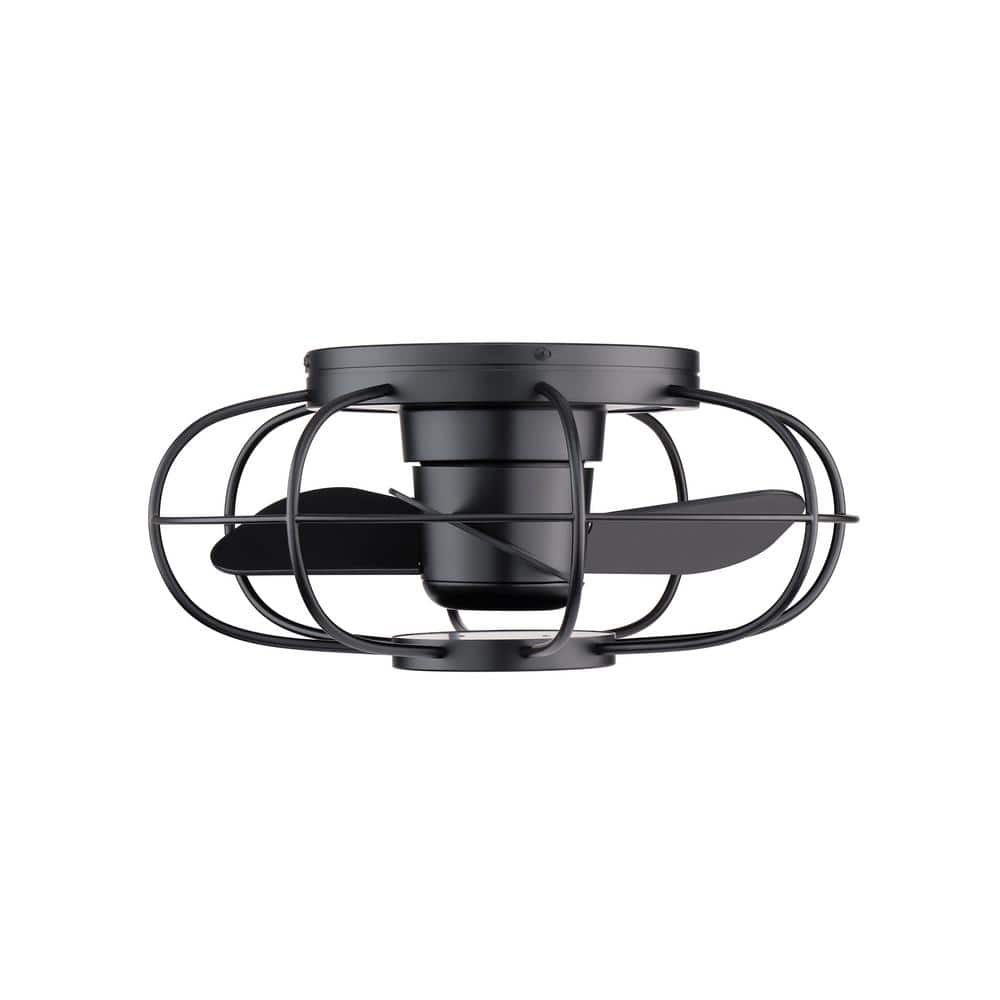 Matte Black 22" Smart Ceiling Fan with LED Light and Remote