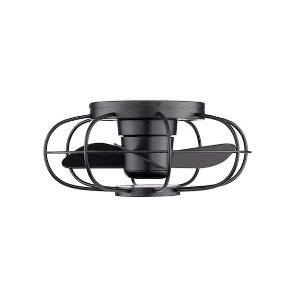 Aella 22 in. Smart Indoor/Outdoor Matte Black 3-Blade Flush Mount Ceiling Fan 3000K Integrated LED + Remote