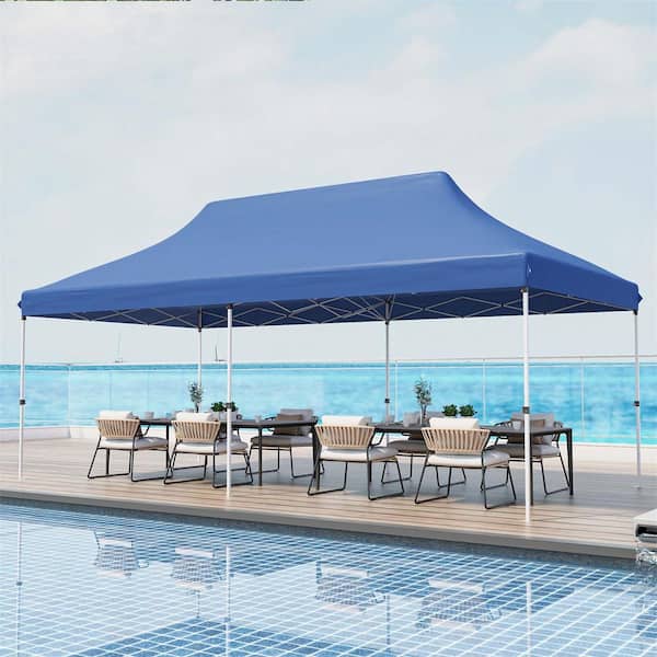 ★B-T★ Costway 10 ft. x 20 ft. Blue Pop-up Canopy Sun Protection
