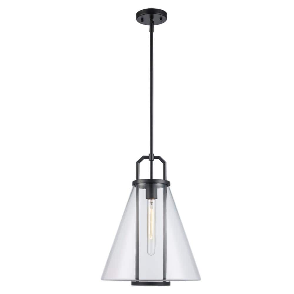 Black Modern Tapered Glass Pendant Light