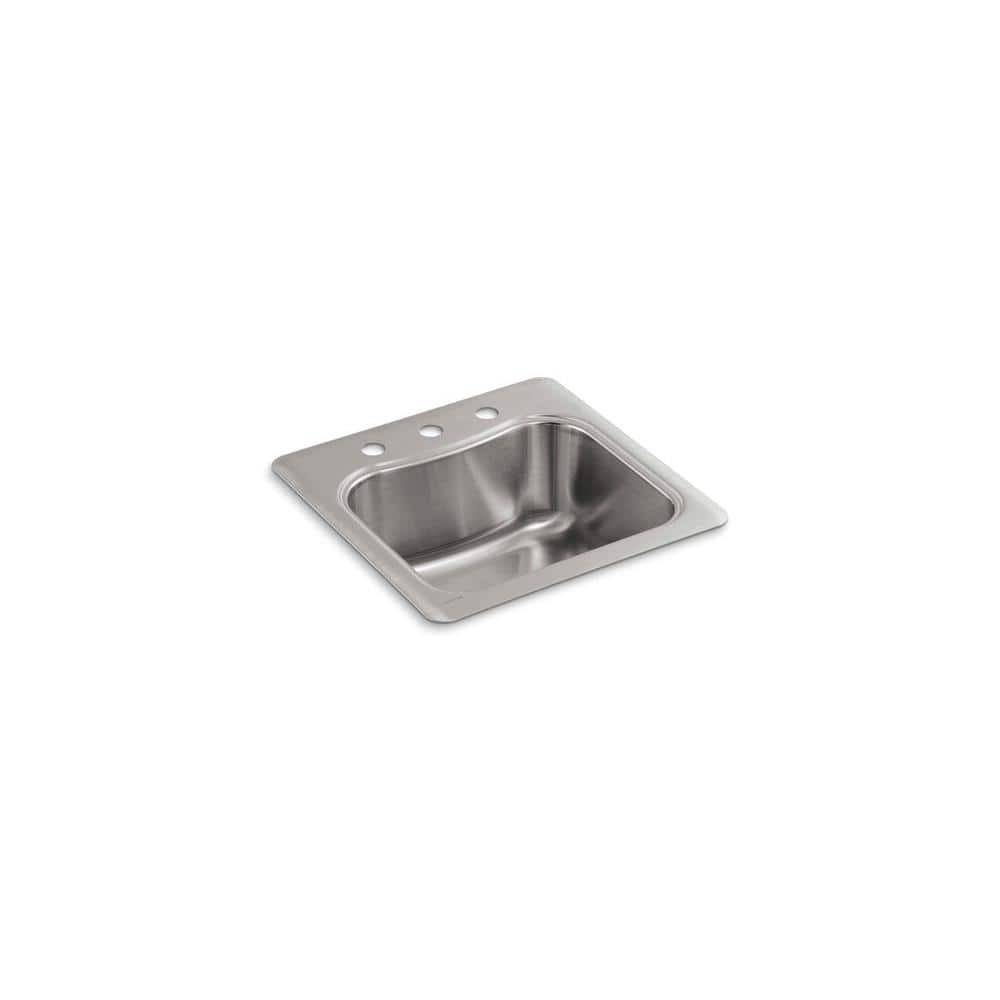 Kohler Staccato 18 Gauge Stainless Steel 20 In 3 Hole Drop In Bar Sink