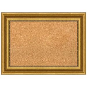 Parlor Gold 29.75 in. x 21.75 in. Framed Corkboard Memo Board