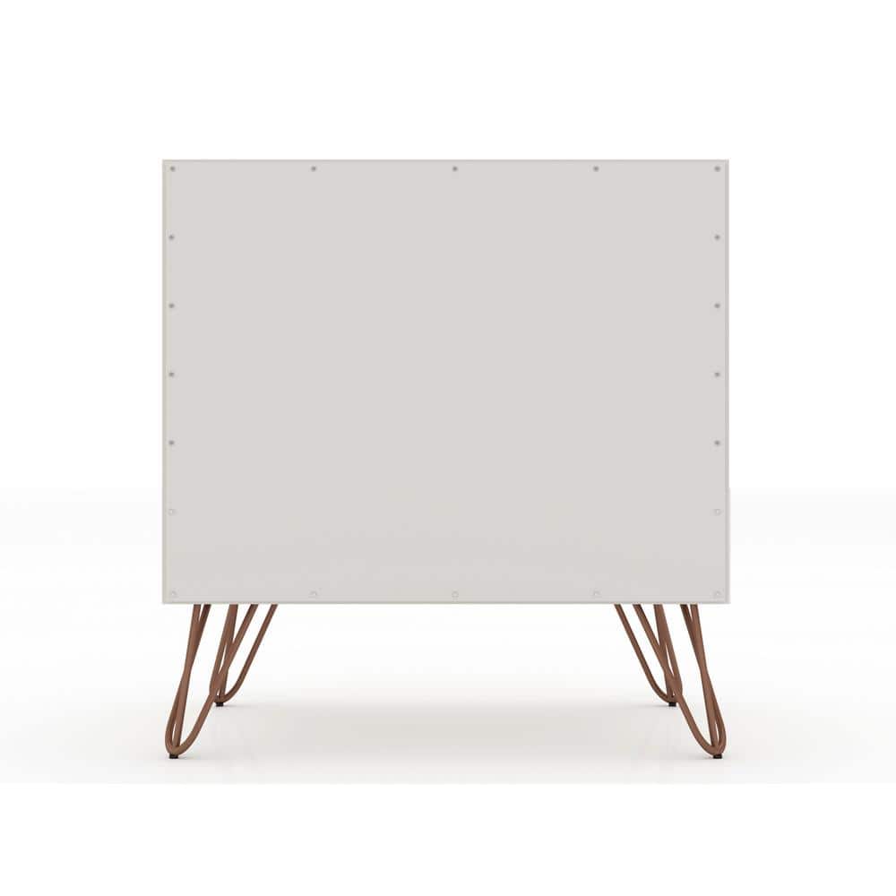 Set of 2 Gray Wood Nightstands with Hairpin Legs