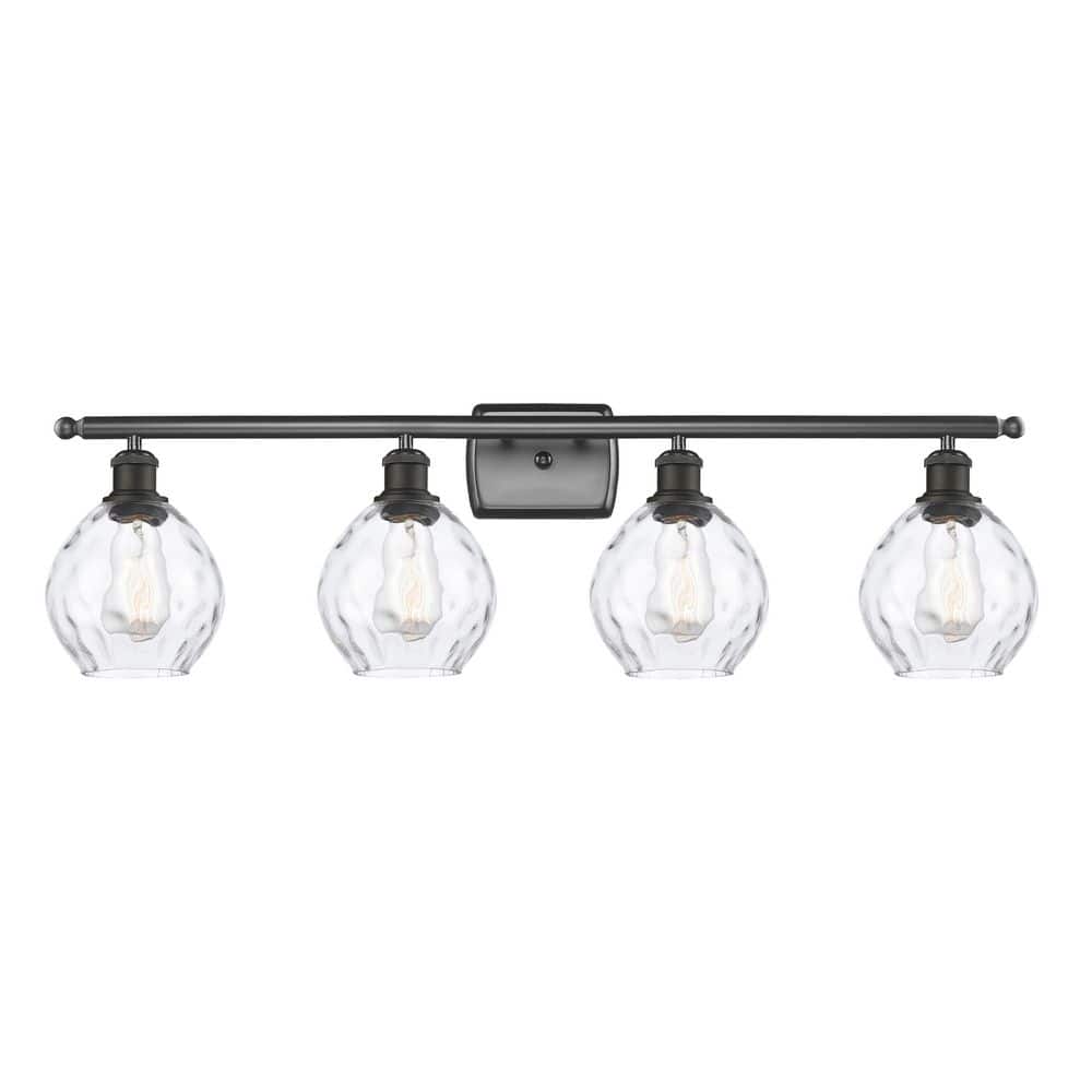 Waverly 36 in. 4-Light Oil Rubbed Bronze Vanity Light with Glass Shade price history on PriceWatchPro