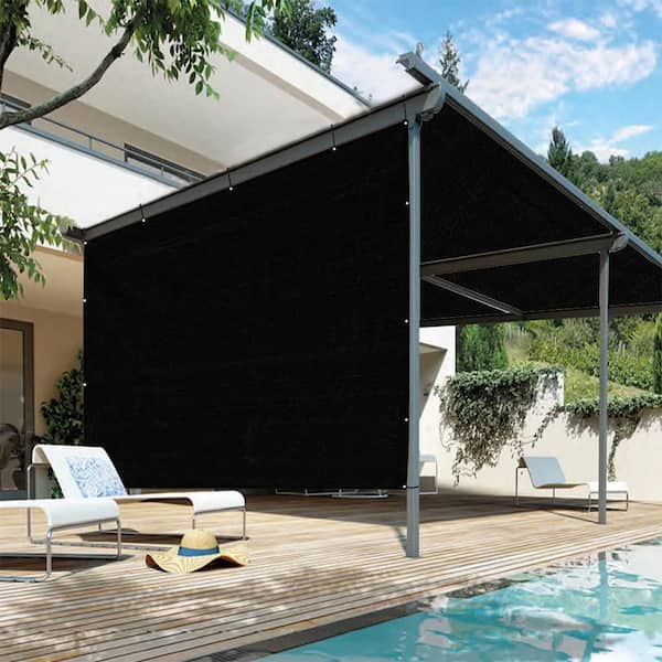 Shatex 10 ft. x 16 ft. Sun Mesh Shade Panel, 90% Shade Cloth UV Sunblock with Grommets for Patio/Pergola/Canopy, Black