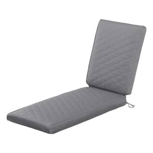 Montlake FadeSafe 80 in. L x 26 in. W x 3 in. Thick Grey Outdoor Quilted Chaise Lounge Cushion