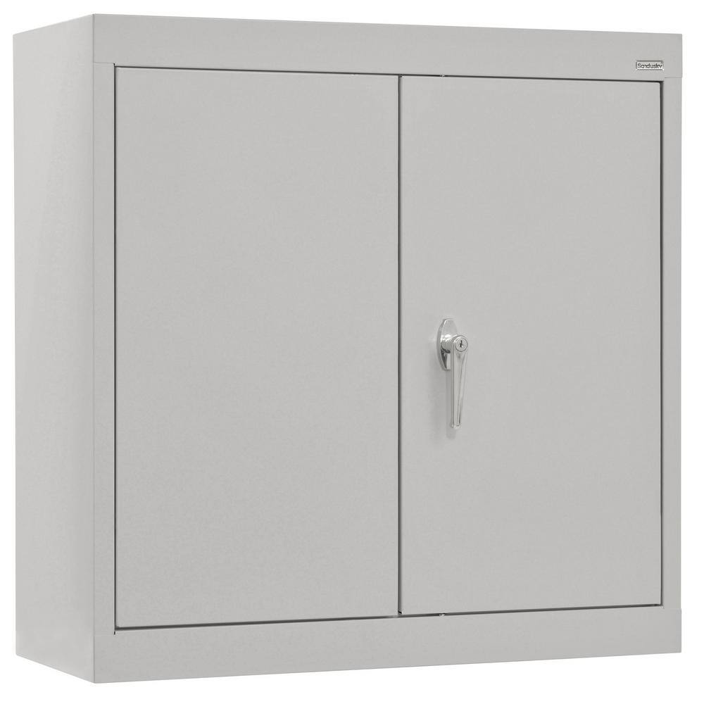 Wall Mounted Garage Cabinet in Dove Gray (30 in. W x 26 in. H x 12 in. D)