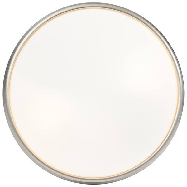 Access Lighting - Atom 14 in. 3-Light Brushed Steel Flush Mount