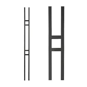 Satin Black 34.6.1 Mega Double Bar Hollow Iron Baluster for Staircase Remodel