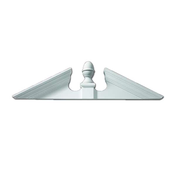 61 in. x 16-3/4 in. x 4-1/2 in. Polyurethane Acorn Pediment