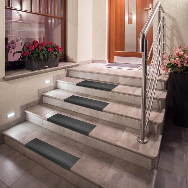1 = STEP = 7'' x 33'' 100% Rubber Outdoor/ Indoor Stair Treads Non Slip. 