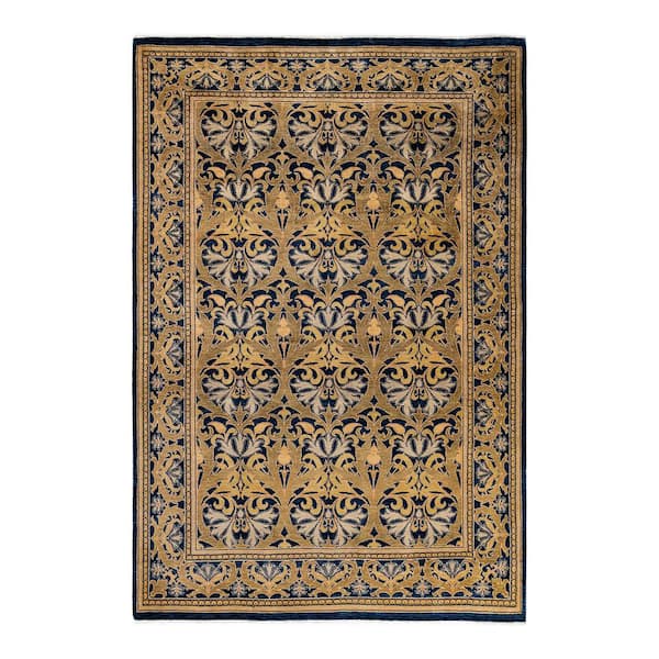 Solo Rugs Navy 6 ft. 1 in. x 9 ft. 1 in. Ottoman One-of-a-Kind Hand-Knotted Area Rug