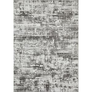Rhane Akason Gray 7 ft. 10 in. x 9 ft. 10 in. Abstract Polypropylene Area Rug