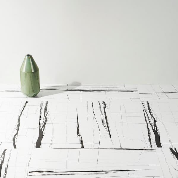 Selene White Noir 24 in. x 24 in. Polished Porcelain Floor and Wall Tile (15.49 sq. ft. / Case)
