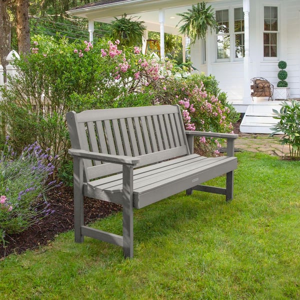 Highwood 5 ft. 2-Person Harbor Gray Recycled Plastic Outdoor Bench