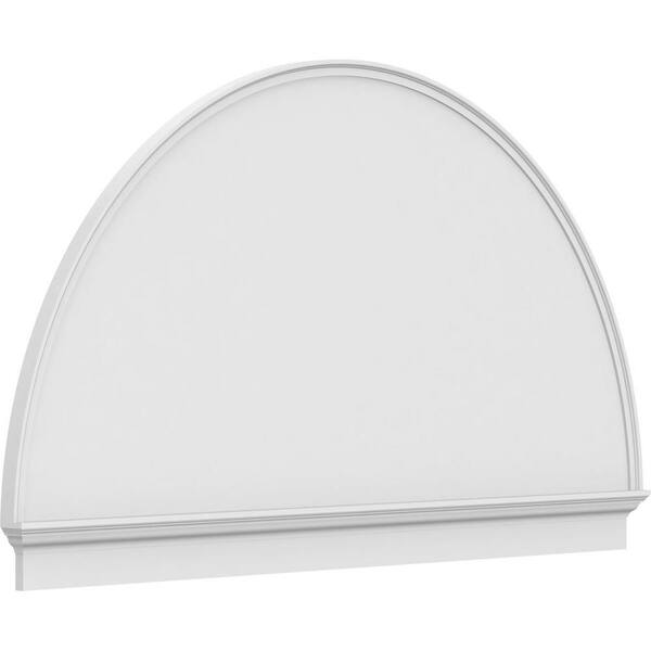 Ekena Millwork 2-3/4 in. x 82 in. x 47-3/4 in. Half Round Smooth Architectural Grade PVC Combination Pediment Moulding