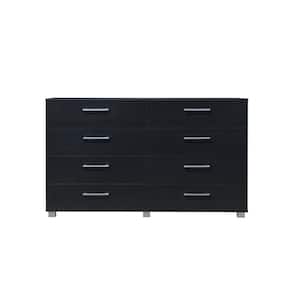 8-Drawer Black Dresser 32.75 in. H x 15.75 in. W x 55.25 in. D
