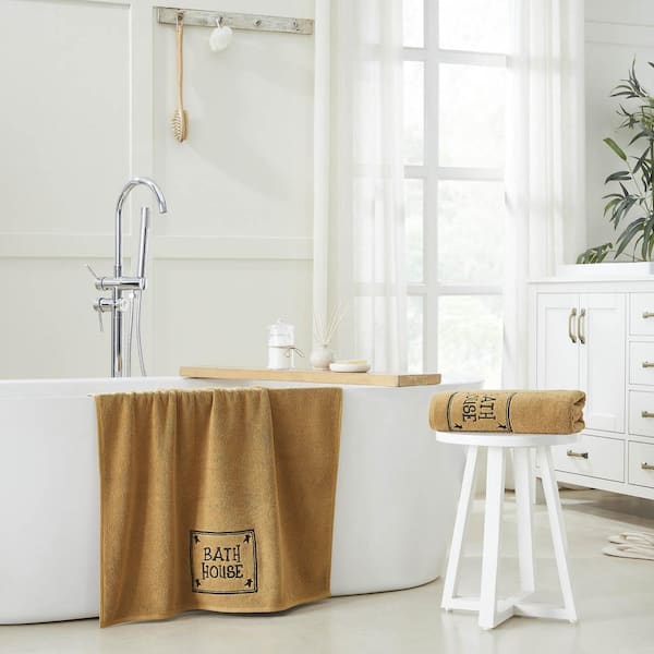 Bath House Doe Tan Rick Black Prim Stars 100% Cotton Bath Towel (Set of 2)