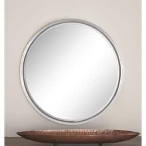 24 in. x 24 in. Round Framed Silver Wall Mirror