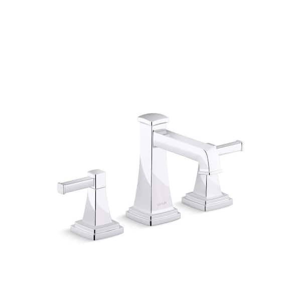 KOHLER Riff 8 in. Widespread Double Handle Bathroom Faucet in Polished Chrome