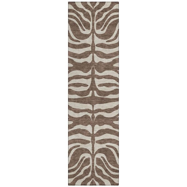 Addison Rugs Chantille Machine Washable Indoor/Outdoor Abstract ACN1042 Brown 2 ft. 3 in. x 7 ft. 6 in. Area Rug