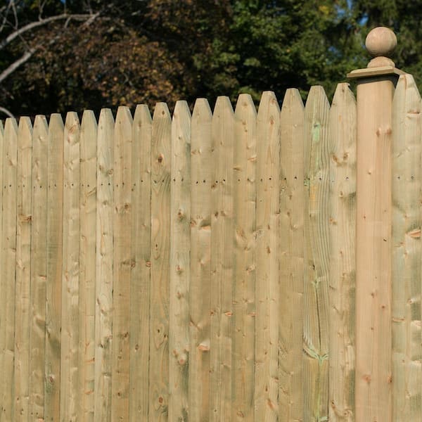 Severe Weather 3-ft H x 8-ft W White Stained Spruce Pine Fir French Gothic Wood Fence Panel Severe Weather 3-ft H x 8-ft W White Stained Spruce Pine Fir French Gothic Wood Fence Panel