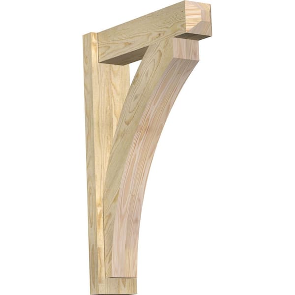Ekena Millwork 6 in. x 34 in. x 22 in. Douglas Fir Thorton Craftsman Rough Sawn Outlooker