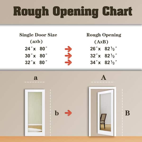 30 in. x 80 in. 2-Lite, MDF, White Primed, 2-Panel, Mirrored Glass, Pre-Assembled Panel Composite Interior Door Slab