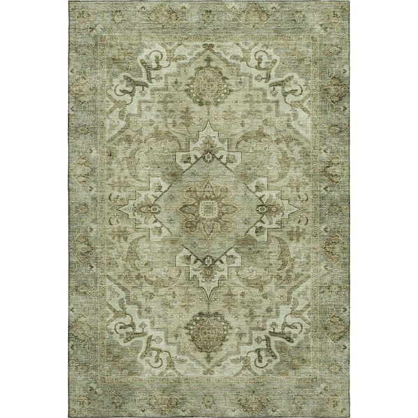 Mayfield Premium Machine Washable Abstract AMF2164 Sage 10 ft. x 14 ft. Area Rug