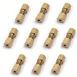 1/8 in. OD Compression Brass Union Fitting (10-Pack)