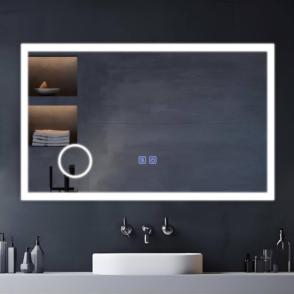 NEUTYPE 31 in. W x 51 in. H Modern Rectangular Frameless LED Light Bathroom Vanity Mirror HD