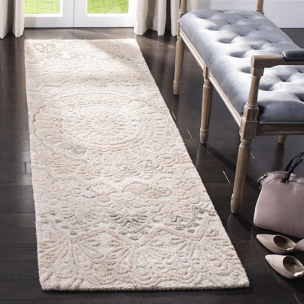 Marquee Beige/Ivory 2 ft. x 10 ft. Floral Oriental Runner Rug