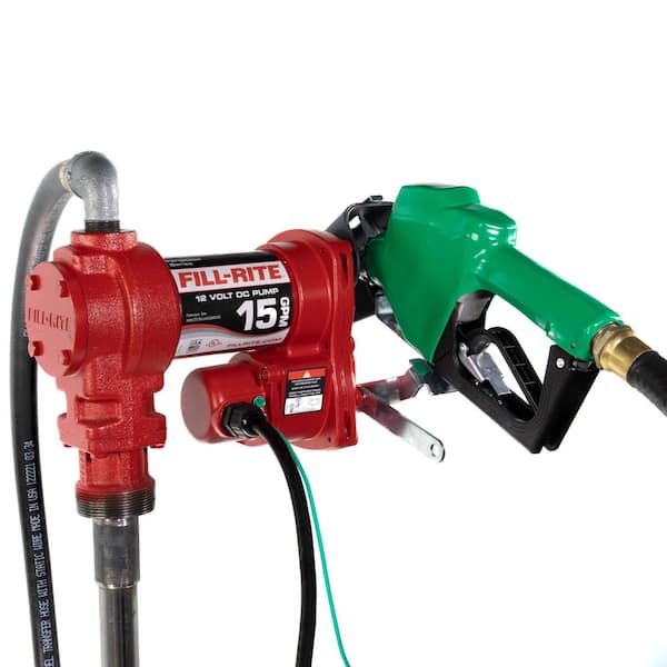 12-Volt 15 GPM 1/4 hp. Fuel Transfer Utility Pump w/12' Hose, Automatic Nozzle, and Suction Pipe