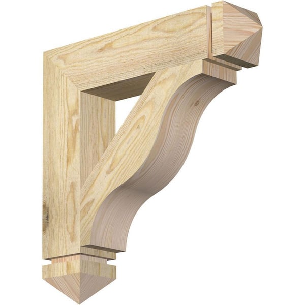 Ekena Millwork 4 in. x 20 in. x 20 in. Douglas Fir Funston Arts and Crafts Rough Sawn Bracket