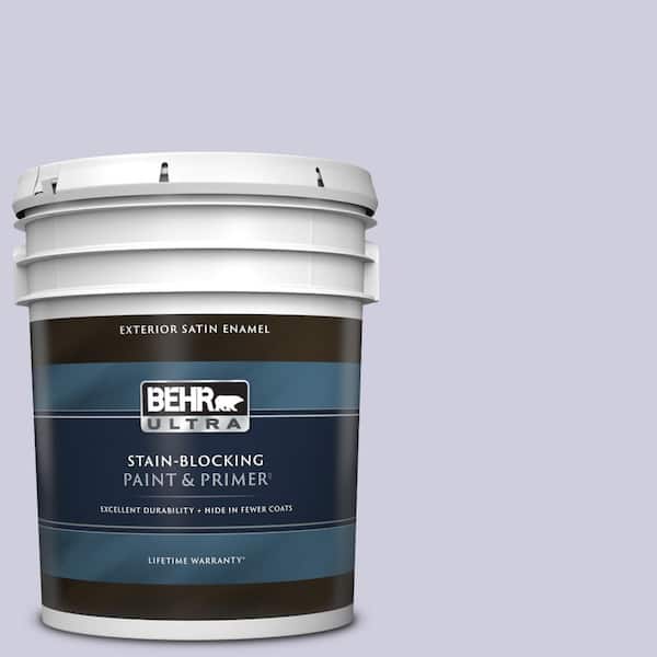 BEHR ULTRA 5 gal. #640C-2 Lavender Sparkle Satin Enamel Exterior Paint & Primer