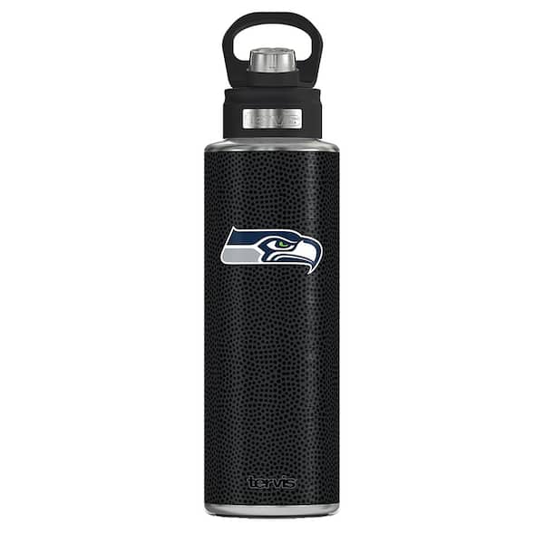 Tervis NFL SEA SHAWKS LOGO BK 40OZ Wide Mouth Water Bottle Powder Stainless Steel Coated Standard Lid