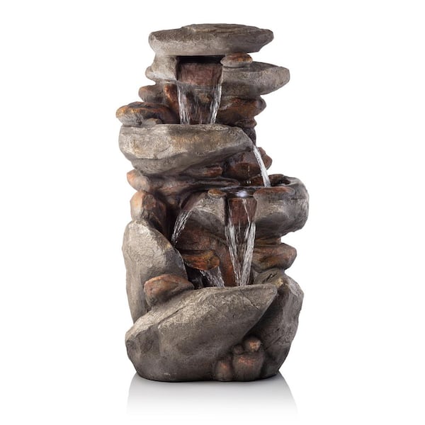 フォンテーヌFONTAINE Alpine Corporation 40 in. Tall 4-Tier Outdoor Rock Fountain