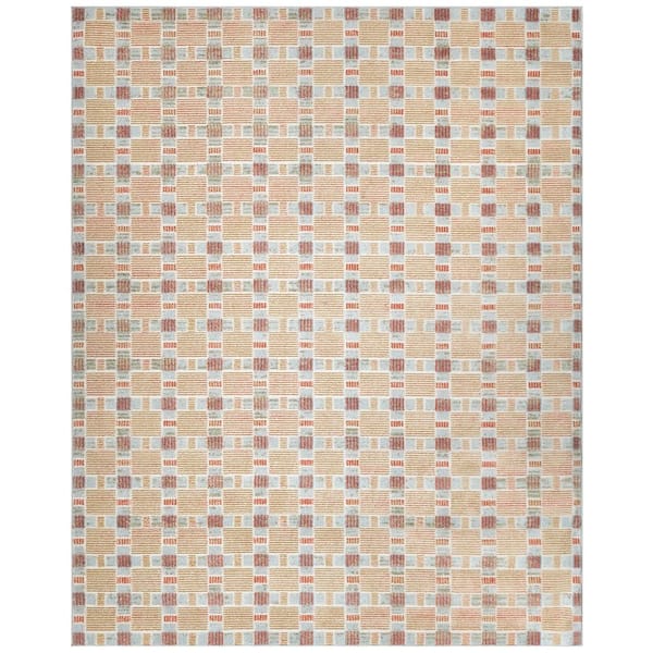 Nourison Nordic Rust Multicolor 8 ft. x 10 ft. Geometric Contemporary Area Rug