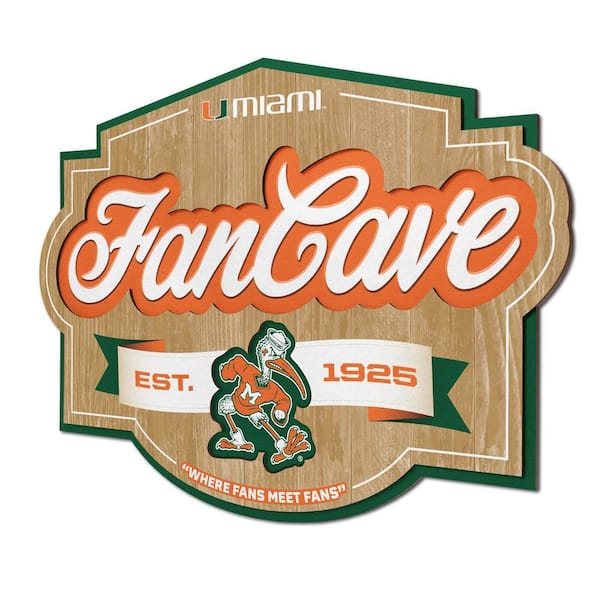 NCAA Miami Hurricanes Fan Cave Decorative Sign