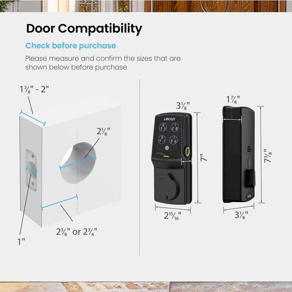 Matte Black Smart Deadbolt with Fingerprint and Keypad