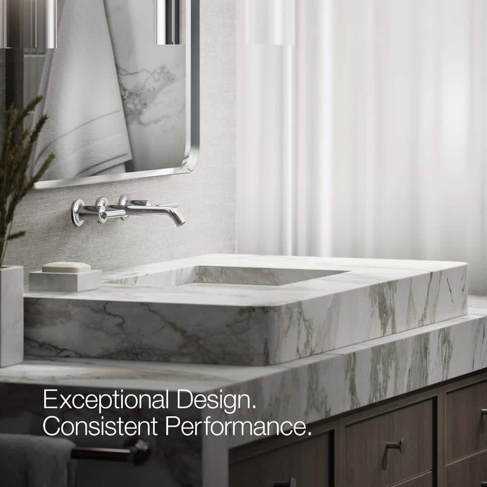 Purist Polished Chrome Double Handle Wall-Mounted Bathroom Faucet