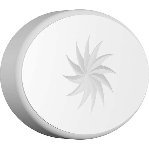 Ekena Millwork 8-in W x 5-1/4-in H x 1-in P Standard Dalton Spiral Rosette With Rounded Edge