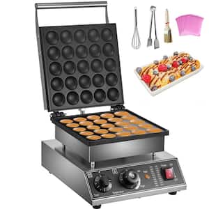 Mini Dutch Pancake Maker 1.7 in. D Mini Waffle Cone Machine 850 W Commercial Waffle Makers,Silver