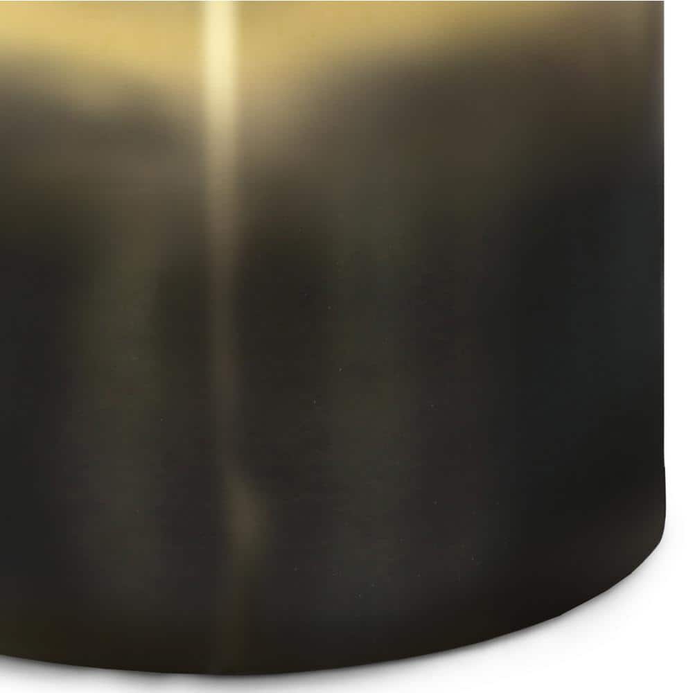 Ombre Black and Gold Metal Round Accent Table