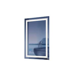 20 in. W x 28 in. H Rectangular Frameless RGB LED Light and Anti-Fog Wall Bathroom Vanity Mirror