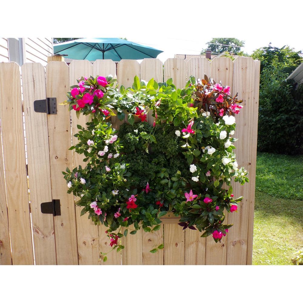 Large Black Polyethylene Wall Planter with Drainage Holes