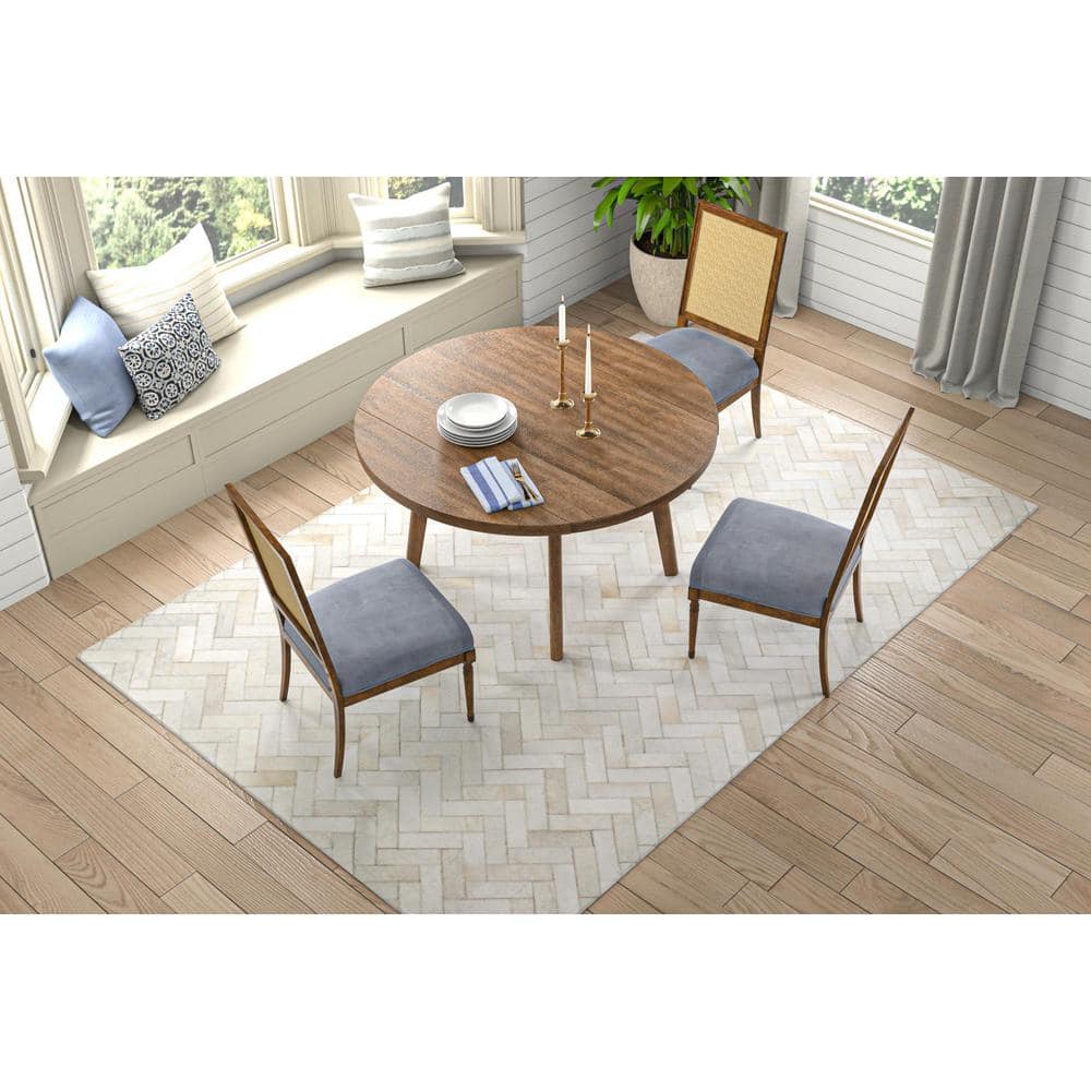 Handmade Cream Cowhide Rectangular 10' x 14' Area Rug