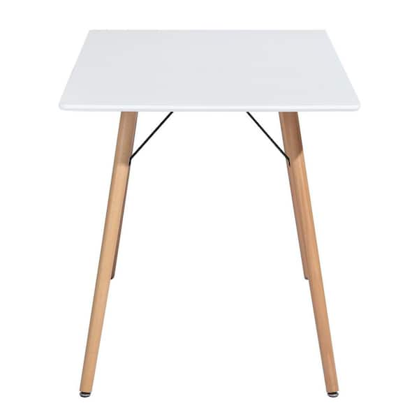 Homy Casa Rookie 31.5 in. White Square Manuefactured Wood Table Top Solid  Beech Wood Legs Dining Table ROOKIE SQUARE TABLE WHITE - The Home Depot