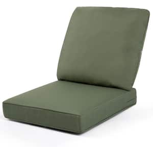 24 x 24 Outdoor Sunbrella Seat Cushion, Waterproof and Fade Resistant Chair Cushions with Removable Cover in Deep Green